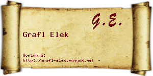 Grafl Elek névjegykártya